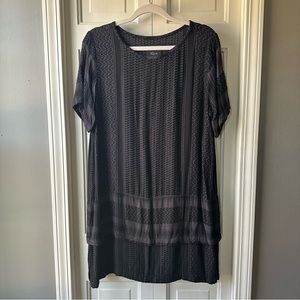 Rails Mallory Onyx Jacquard Short Sleeve Dress